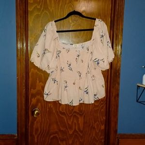 A.n.a. Shirred Puff Sleeve Top